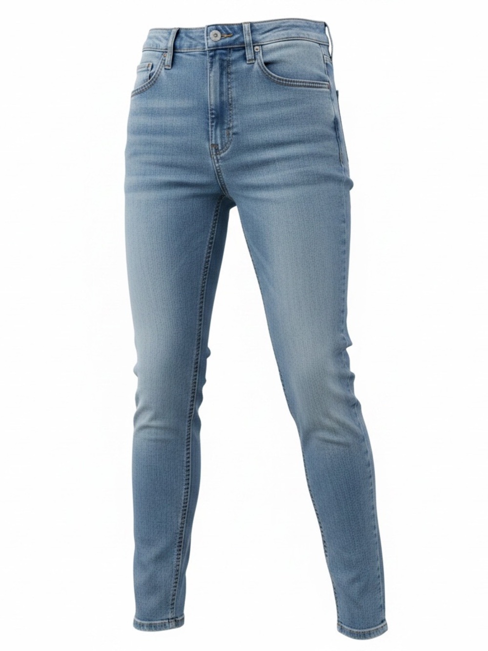 Topshop Light Blue High-Rise Skinny Jeans - Women
